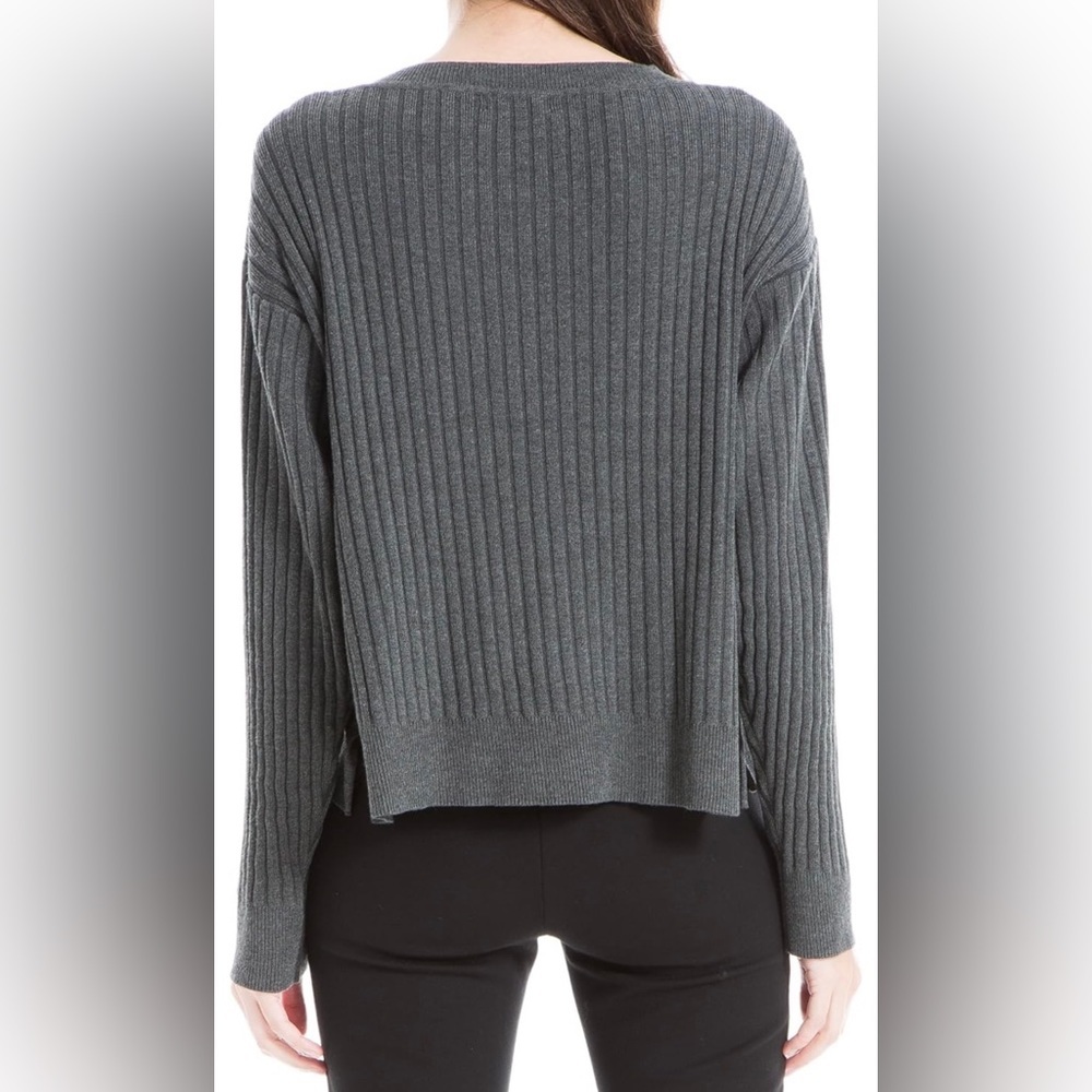 Max Studio Ribbed Sweater Grey Size Small - Picture 3 of 6